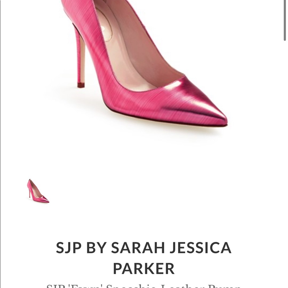 SJP by Sarah Jessica Parker Pink Metallic Pointed-Toe Stiletto Pumps